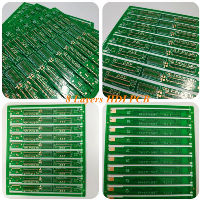 8 Layers HDI PCB Prototype Printed Circuit Board ENIG 2u"