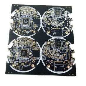 Rigid Printed Circuit Board &4 Layers&Multilayer PBC&ENIG Surface Treatment&Black Solder Mask